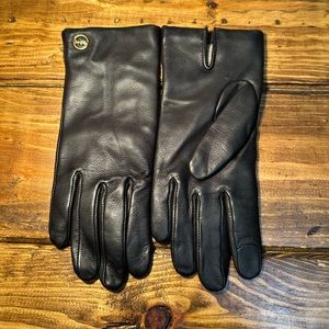 Coach Leather and Cashmere Gloves 6.5